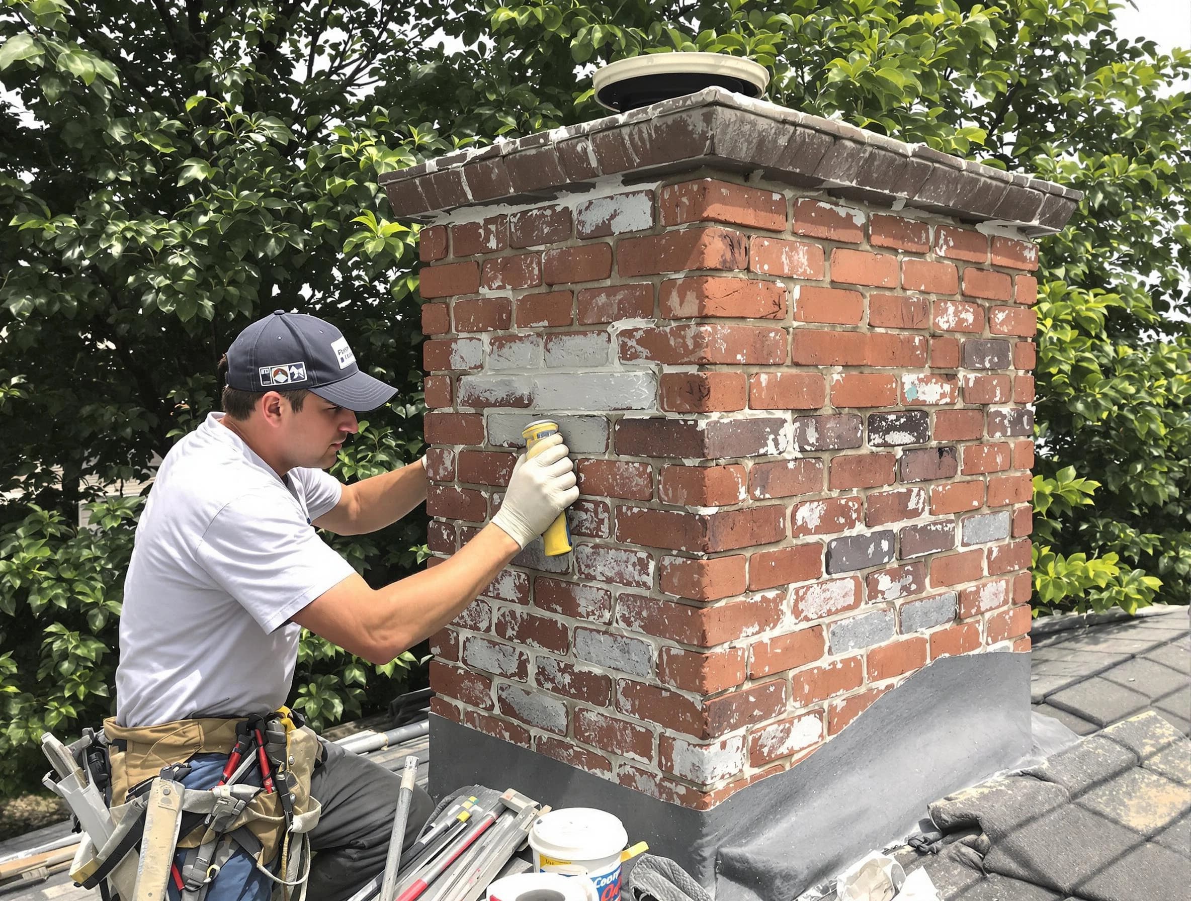 Moody Chimney Sweep restoring an aging chimney in Moody, AL