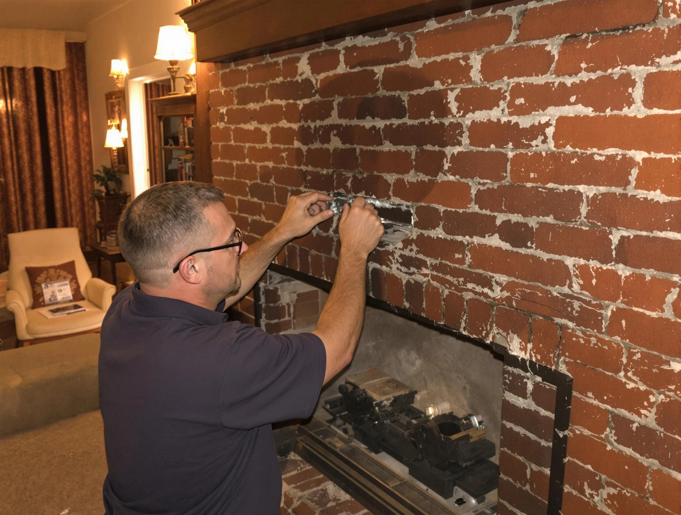 Moody Chimney Sweep expert fixing a fireplace in Moody, AL