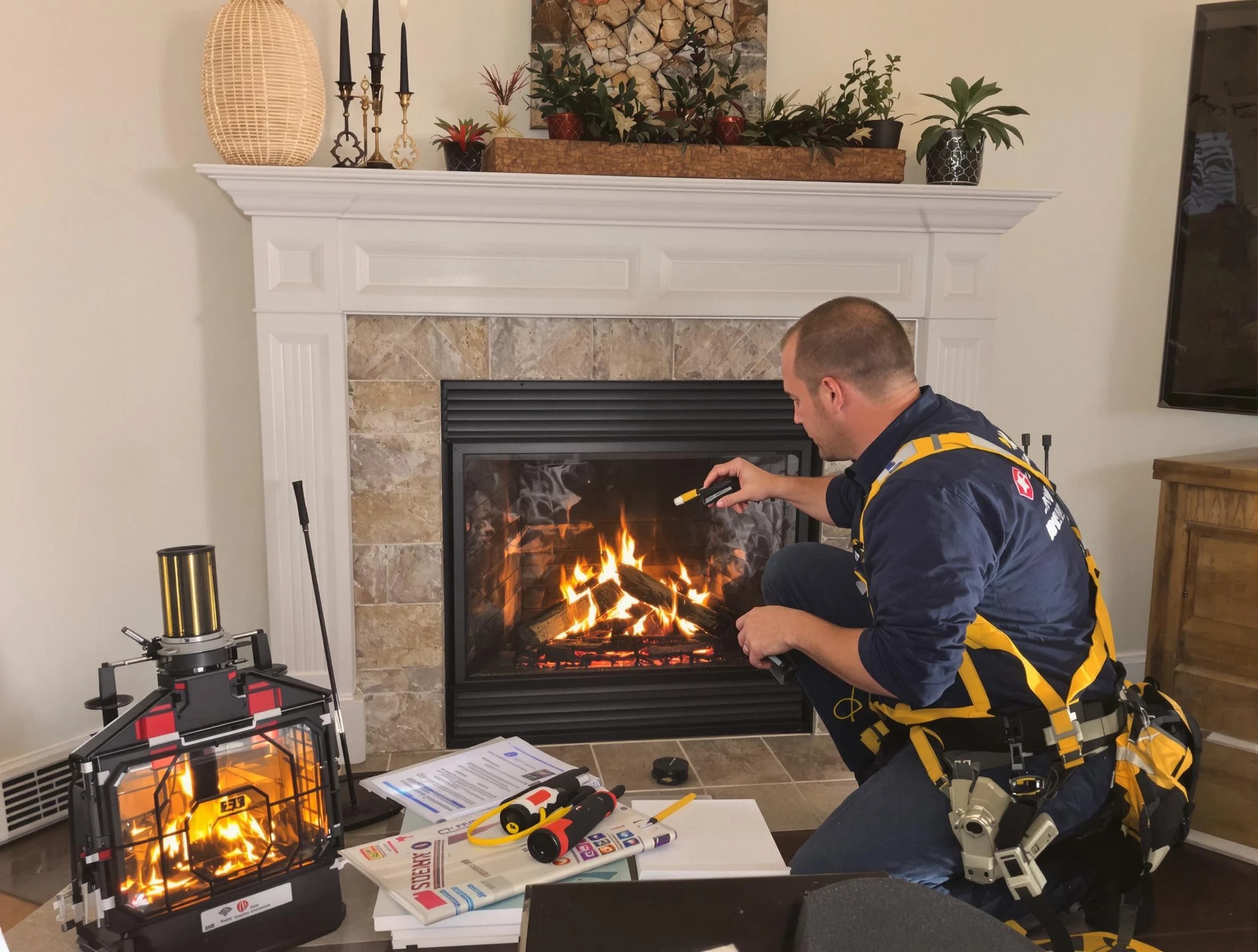 Safety-focused fireplace inspection by Moody Chimney Sweep in Moody, AL