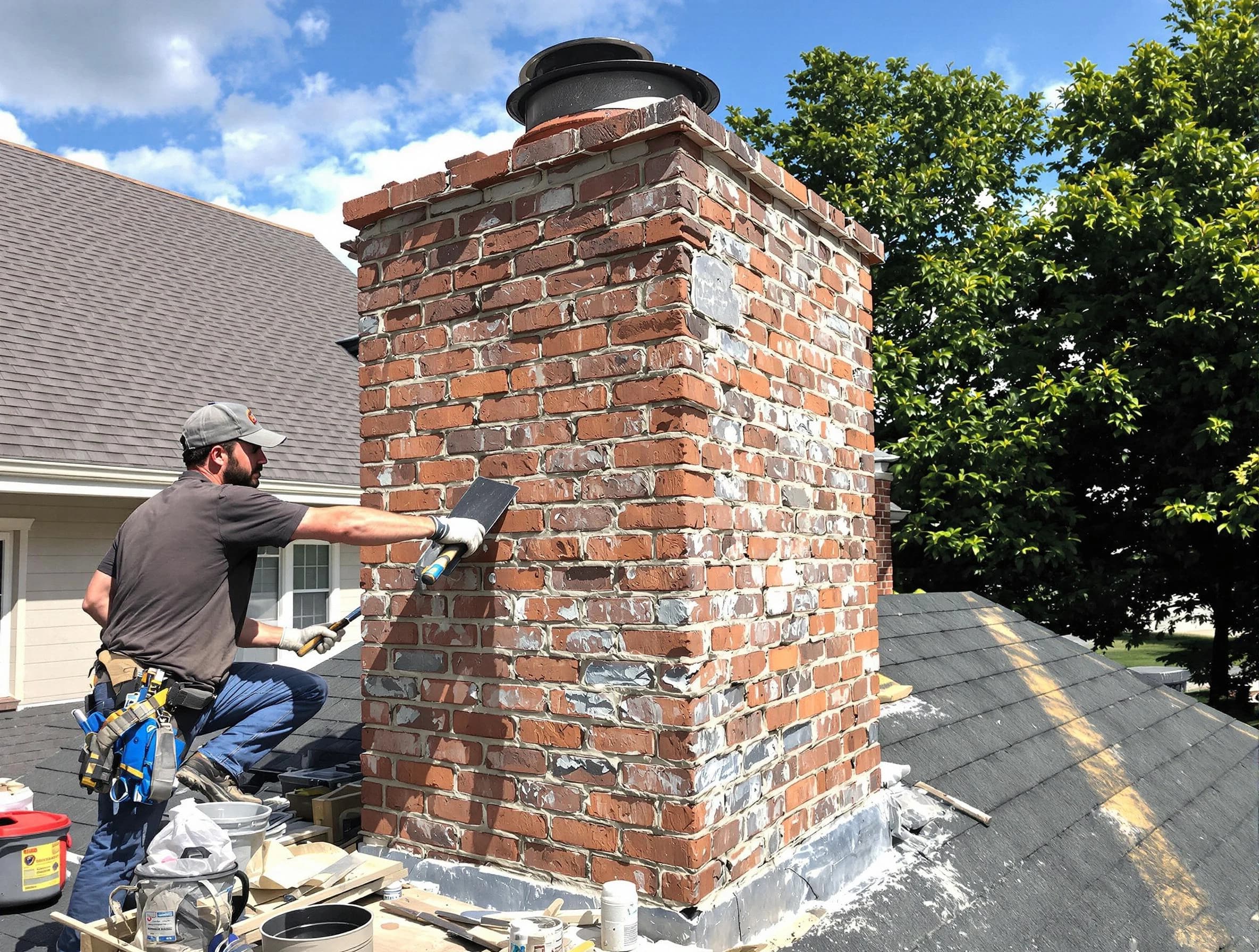Completed chimney rebuild by Moody Chimney Sweep in Moody, AL
