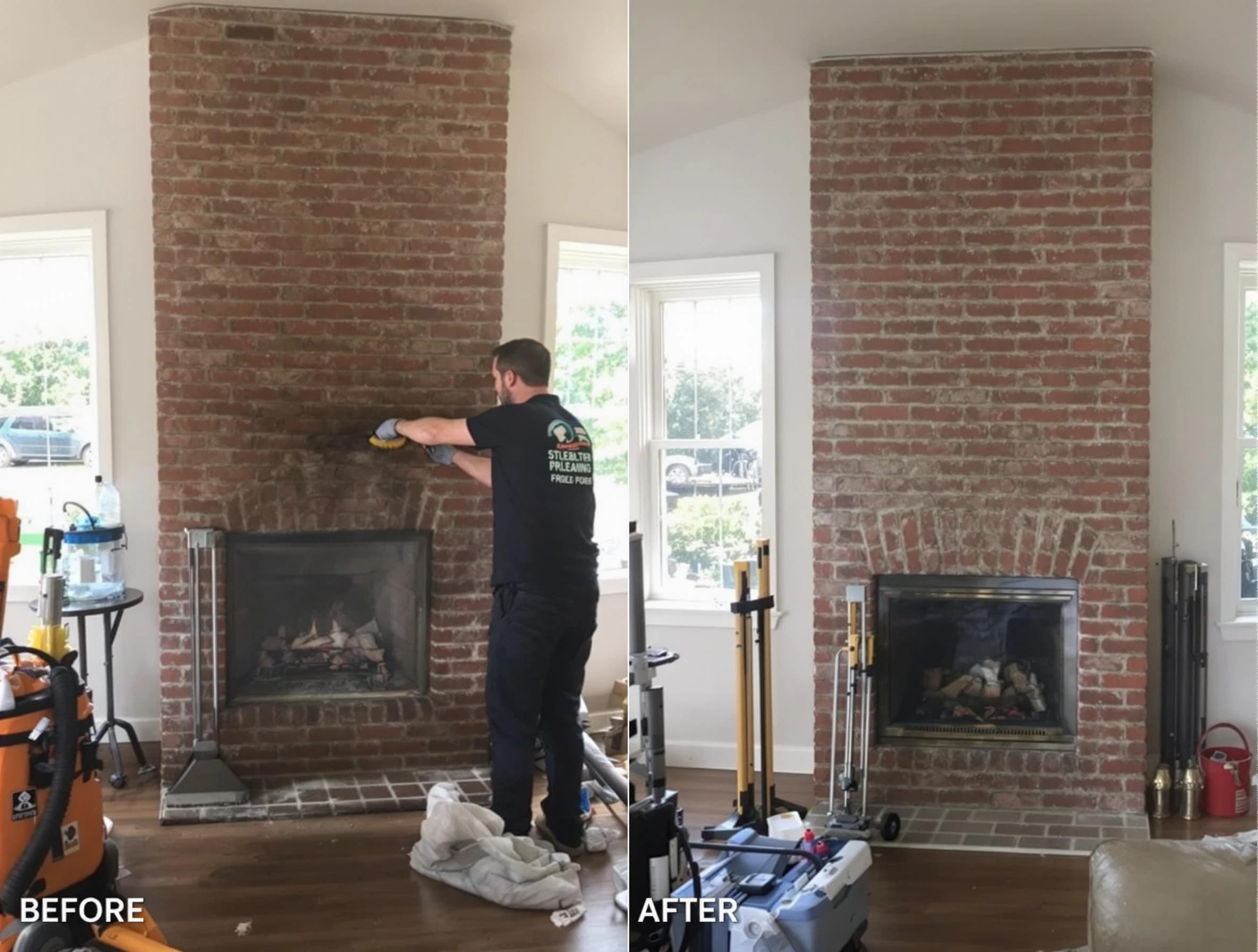 Finished chimney sweeping service by Moody Chimney Sweep in Moody, AL