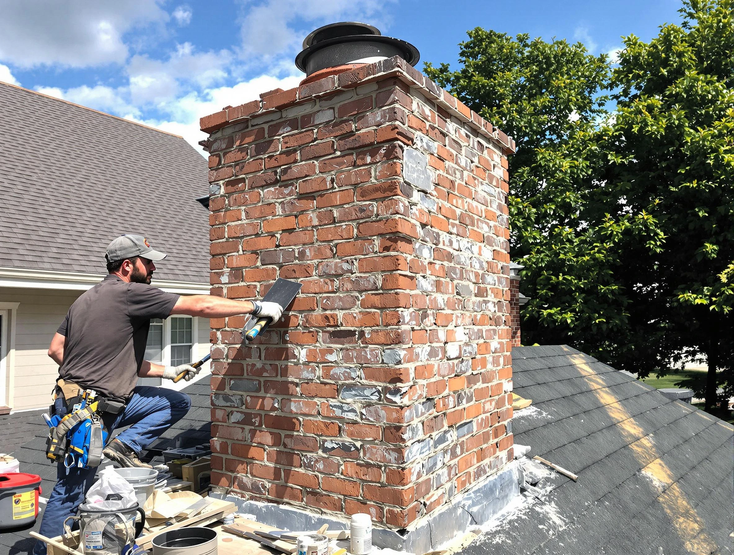 Completed chimney rebuild by Moody Chimney Sweep in Moody, AL