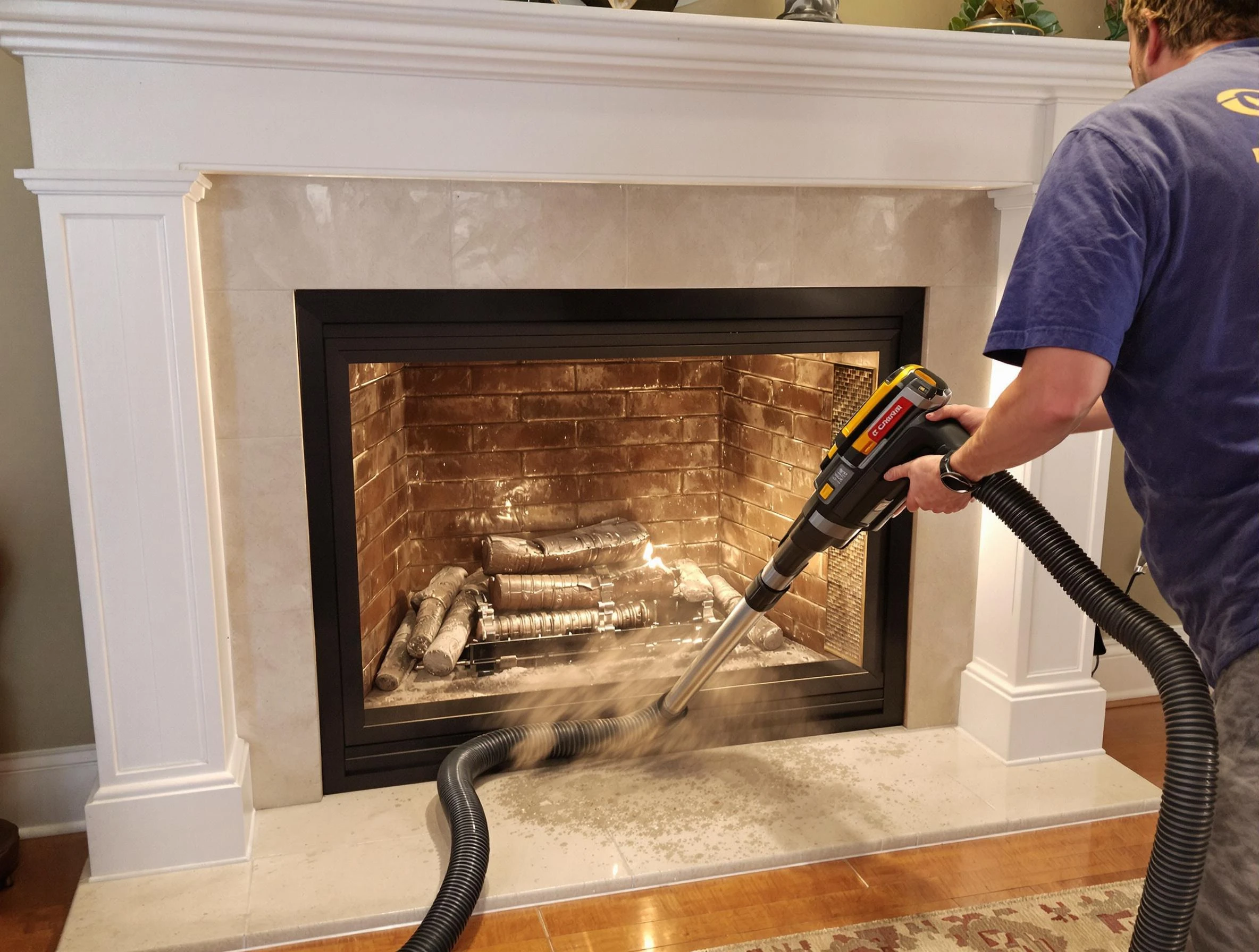 Fireplace cleaning performed by Moody Chimney Sweep in Moody, AL