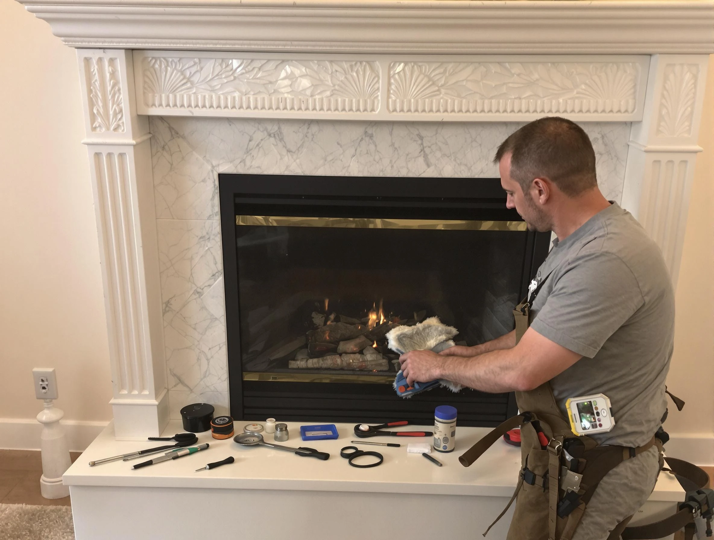 Moody Chimney Sweep performing fireplace maintenance in Moody, AL